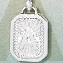 Outlet ✨ Silver Plated Initial Tag Pendant Necklace - A New Day™ 🤩 -Outlet New Day Wear Store unnamed file 3012