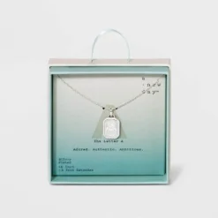 Outlet ✨ Silver Plated Initial Tag Pendant Necklace - A New Day™ 🤩 -Outlet New Day Wear Store unnamed file 3013