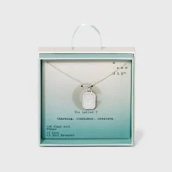 Outlet ✨ Silver Plated Initial Tag Pendant Necklace - A New Day™ 🤩 -Outlet New Day Wear Store unnamed file 3015
