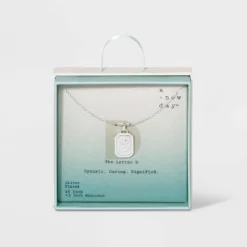 Outlet ✨ Silver Plated Initial Tag Pendant Necklace - A New Day™ 🤩 -Outlet New Day Wear Store unnamed file 3016