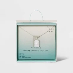 Outlet ✨ Silver Plated Initial Tag Pendant Necklace - A New Day™ 🤩 -Outlet New Day Wear Store unnamed file 3017