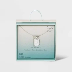 Outlet ✨ Silver Plated Initial Tag Pendant Necklace - A New Day™ 🤩 -Outlet New Day Wear Store unnamed file 3018