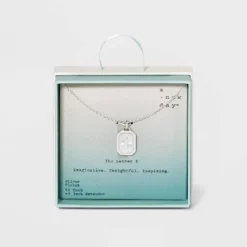 Outlet ✨ Silver Plated Initial Tag Pendant Necklace - A New Day™ 🤩 -Outlet New Day Wear Store unnamed file 3021