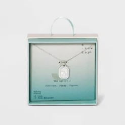 Outlet ✨ Silver Plated Initial Tag Pendant Necklace - A New Day™ 🤩 -Outlet New Day Wear Store unnamed file 3022