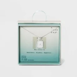 Outlet ✨ Silver Plated Initial Tag Pendant Necklace - A New Day™ 🤩 -Outlet New Day Wear Store unnamed file 3025