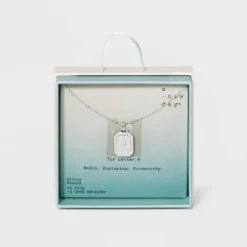 Outlet ✨ Silver Plated Initial Tag Pendant Necklace - A New Day™ 🤩 -Outlet New Day Wear Store unnamed file 3026