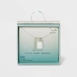 Outlet ✨ Silver Plated Initial Tag Pendant Necklace - A New Day™ 🤩 -Outlet New Day Wear Store unnamed file 3028
