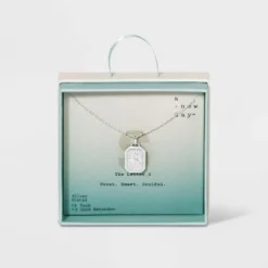 Outlet ✨ Silver Plated Initial Tag Pendant Necklace - A New Day™ 🤩 -Outlet New Day Wear Store unnamed file 3031