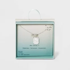 Outlet ✨ Silver Plated Initial Tag Pendant Necklace - A New Day™ 🤩 -Outlet New Day Wear Store unnamed file 3032