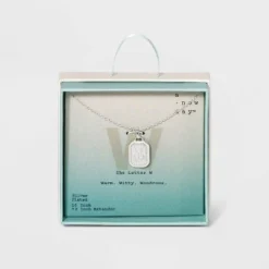 Outlet ✨ Silver Plated Initial Tag Pendant Necklace - A New Day™ 🤩 -Outlet New Day Wear Store unnamed file 3035