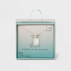 Outlet ✨ Silver Plated Initial Tag Pendant Necklace - A New Day™ 🤩 -Outlet New Day Wear Store unnamed file 3036