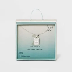 Outlet ✨ Silver Plated Initial Tag Pendant Necklace - A New Day™ 🤩 -Outlet New Day Wear Store unnamed file 3038