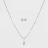 Top 10 🛒 Silver Plated Cubic Zirconia Initial Chain Pendant Necklace and Earring Set - A New Day™ 💯 -Outlet New Day Wear Store unnamed file 3039