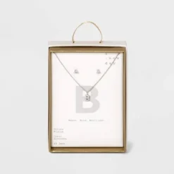 Top 10 🛒 Silver Plated Cubic Zirconia Initial Chain Pendant Necklace and Earring Set - A New Day™ 💯 37 Top 10 🛒 Silver Plated Cubic Zirconia Initial Chain Pendant Necklace and Earring Set - A New Day™ 💯 -Outlet New Day Wear Store unnamed file 3044