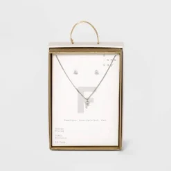Top 10 🛒 Silver Plated Cubic Zirconia Initial Chain Pendant Necklace and Earring Set - A New Day™ 💯 41 Top 10 🛒 Silver Plated Cubic Zirconia Initial Chain Pendant Necklace and Earring Set - A New Day™ 💯 -Outlet New Day Wear Store unnamed file 3048