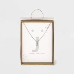 Top 10 🛒 Silver Plated Cubic Zirconia Initial Chain Pendant Necklace and Earring Set - A New Day™ 💯 45 Top 10 🛒 Silver Plated Cubic Zirconia Initial Chain Pendant Necklace and Earring Set - A New Day™ 💯 -Outlet New Day Wear Store unnamed file 3052