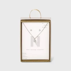 Top 10 🛒 Silver Plated Cubic Zirconia Initial Chain Pendant Necklace and Earring Set - A New Day™ 💯 49 Top 10 🛒 Silver Plated Cubic Zirconia Initial Chain Pendant Necklace and Earring Set - A New Day™ 💯 -Outlet New Day Wear Store unnamed file 3056