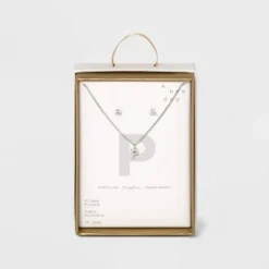 Top 10 🛒 Silver Plated Cubic Zirconia Initial Chain Pendant Necklace and Earring Set - A New Day™ 💯 51 Top 10 🛒 Silver Plated Cubic Zirconia Initial Chain Pendant Necklace and Earring Set - A New Day™ 💯 -Outlet New Day Wear Store unnamed file 3058
