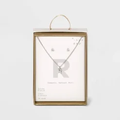 Top 10 🛒 Silver Plated Cubic Zirconia Initial Chain Pendant Necklace and Earring Set - A New Day™ 💯 53 Top 10 🛒 Silver Plated Cubic Zirconia Initial Chain Pendant Necklace and Earring Set - A New Day™ 💯 -Outlet New Day Wear Store unnamed file 3060