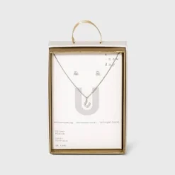 Top 10 🛒 Silver Plated Cubic Zirconia Initial Chain Pendant Necklace and Earring Set - A New Day™ 💯 56 Top 10 🛒 Silver Plated Cubic Zirconia Initial Chain Pendant Necklace and Earring Set - A New Day™ 💯 -Outlet New Day Wear Store unnamed file 3063