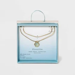 Cheapest 🤩 Silver Plated Layered Gold Necklace - A New Day™ Strawberry Quartz 🎁 -Outlet New Day Wear Store unnamed file 3074