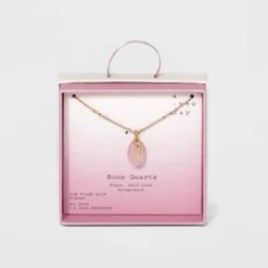 Buy ⭐ Silver Plated Rose Quartz Pendant Necklace - A New Day™ Gold 😍 -Outlet New Day Wear Store unnamed file 3080