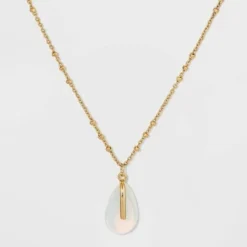 Best deal ⭐ Silver Plated Opalite Pendant Necklace - A New Day™ Gold 😍