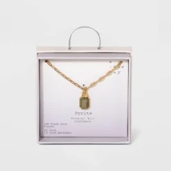 Buy 🧨 Silver Plated Gold Dipped Paperclip Chain and Semi-Precious Stone 18" Pendant Necklace - A New Day™ Rose Quartz ⌛ -Outlet New Day Wear Store unnamed file 3091