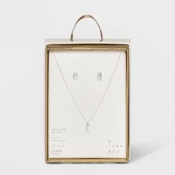 Outlet ๐ Sterling Silver Rectangle Cubic Zirconia Pendant Necklace Earring Set - A New Day™ Metallic Silver ๐ 8 Outlet ๐ Sterling Silver Rectangle Cubic Zirconia Pendant Necklace Earring Set - A New Day™ Metallic Silver ๐ -Outlet New Day Wear Store unnamed file 3096