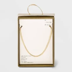 Cheapest 🌟 Sterling Silver Herringbone Chain Necklace - A New Day™ 😍 -Outlet New Day Wear Store unnamed file 3109