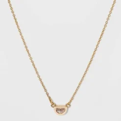 Best Pirce 😍 Bezel Gem Necklace - A New Day™ Gold 💯 -Outlet New Day Wear Store unnamed file 3115