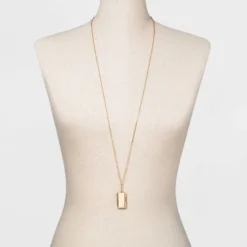 Cheapest 🎁 Solid Rectangle Statement Necklace - A New Day™ Gold 🎉