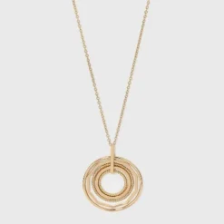 Outlet ❤️ Multi Ring Pendant Statement Necklace - A New Day™ Gold 💯 -Outlet New Day Wear Store unnamed file 3145
