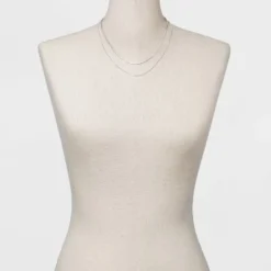 Flash Sale โ Plated Herringbone and Box Chain Necklace Set 2pc - A New Day™ Silver โจ