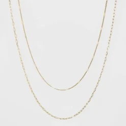 Brand new 🌟 Flat Beaded and Link Chain Duo Necklace - A New Day™ Gold 🔔 -Outlet New Day Wear Store unnamed file 3175