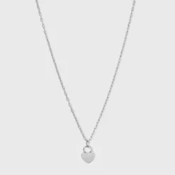 Best Pirce 🔥 Silver Plated Padlock Heart Pendant Necklace - A New Day™ Silver ✔️ -Outlet New Day Wear Store unnamed file 3208
