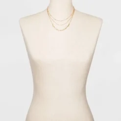 Coupon ⭐ Three Row Layered Necklace - A New Day™ Gold 👍