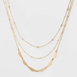 Coupon ⭐ Three Row Layered Necklace - A New Day™ Gold 👍 -Outlet New Day Wear Store unnamed file 3236