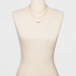 Cheap ✔️ Three Rows Seed Bead and Hanging Coins Layered Necklace - A New Day™ Gold ✔️