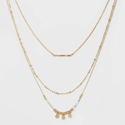 Cheap ✔️ Three Rows Seed Bead and Hanging Coins Layered Necklace - A New Day™ Gold ✔️ 5 Cheap ✔️ Three Rows Seed Bead and Hanging Coins Layered Necklace - A New Day™ Gold ✔️ - Image 3