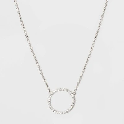 Top 10 ๐ฏ Sterling Silver Pave Cubic Zirconia Circle Chain Necklace - A New Day™ Silver/Clear โ 4 Top 10 ๐ฏ Sterling Silver Pave Cubic Zirconia Circle Chain Necklace - A New Day™ Silver/Clear โ - Image 2