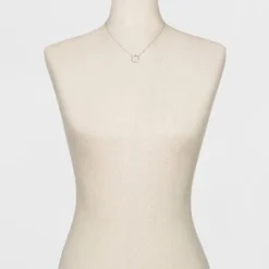 Wholesale 🔔 Pave Open Circle Short Pendant Necklace - A New Day™ Silver 😀