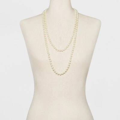 Deals π Long Faux Pearl Necklace - A New Day™ Silver/White π 3 Deals π Long Faux Pearl Necklace - A New Day™ Silver/White π