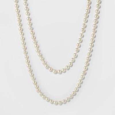 Deals π Long Faux Pearl Necklace - A New Day™ Silver/White π 5 Deals π Long Faux Pearl Necklace - A New Day™ Silver/White π - Image 3