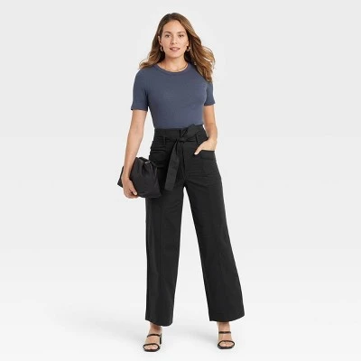 Cheap ❤️ Women's High-Rise Wide-Leg Paperbag Pants - A New Day™ ✔️ 4 Cheap ❤️ Women's High-Rise Wide-Leg Paperbag Pants - A New Day™ ✔️ - Image 2