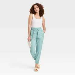 Hot Sale ❤️ Women's High-Rise Woven Ankle Jogger Pants - A New Day™ ❤️ -Outlet New Day Wear Store unnamed file 3377