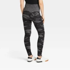 Cheapest ⌛ Women's Camo High-Waist Seamless Cotton Blend Camo Leggings - A New Day™ Black ❤️