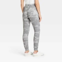Cheap ✔️ Women's Camo Slim Fit Jogger Leggings with Pockets and Drawstring - A New Day™ Gray 💯