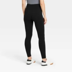 New 🧨 Women's High-Waist Cotton Seamless Fleece Lined Leggings - A New Day™ Oatmeal Heather ✨
