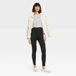 Buy ❤️ Women's Brushed Leggings with Foldover Waistband and Split Hem Cuffs - A New Day™ Black 💯 -Outlet New Day Wear Store unnamed file 3444